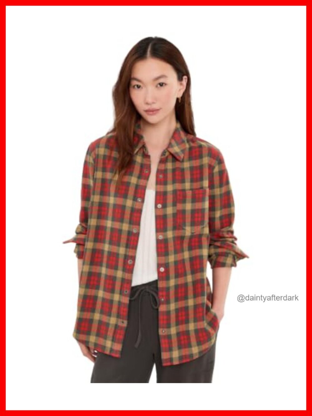 Relaxed Fit Golden Canyon Flannel Button Down Shirt